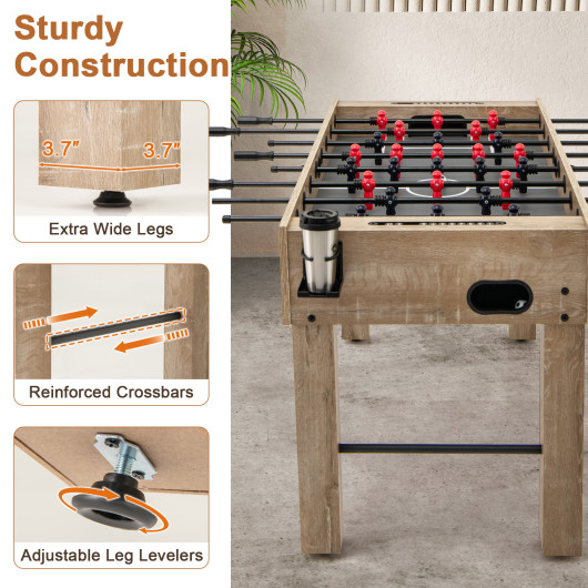 Foosball Table with Legs Cup Holders and Balls (Set of 2)