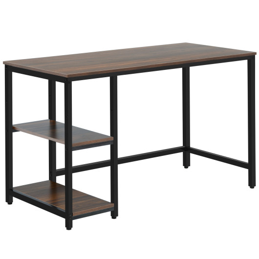 55 Inch Adjustable Computer Desk with Storage Shelves Coffee - Image 10