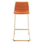 30 Inch Orange Velvet Gold Steel Bar Stools Modern (Set of 2)