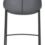 Dark Gray Faux Leather Counter Stools with Black Steel Legs (Set of 2)
