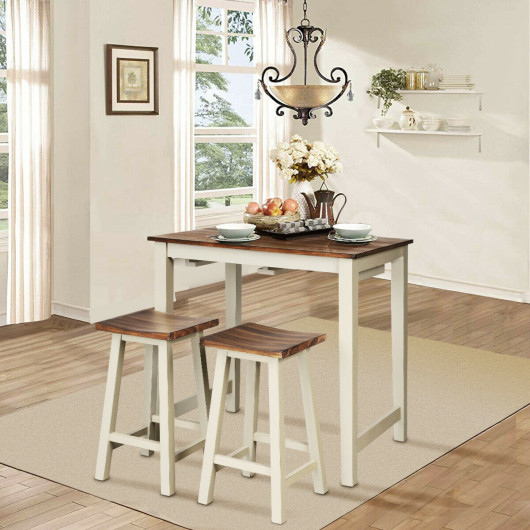 Space-Saving Counter Height Pub Table with 2 Stools (Set of 3) - Image 6