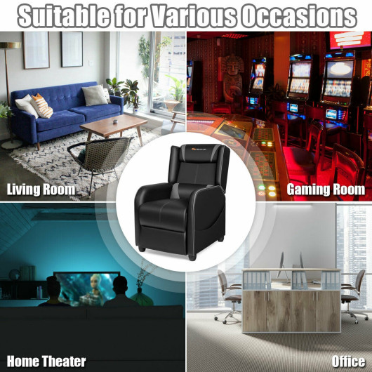 Gray Adjustable Massage Gaming Recliner Chair with Footrest and Storage