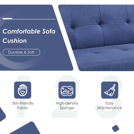 Convertible Linen Fabric Sofa Bed with USB and Power Strip