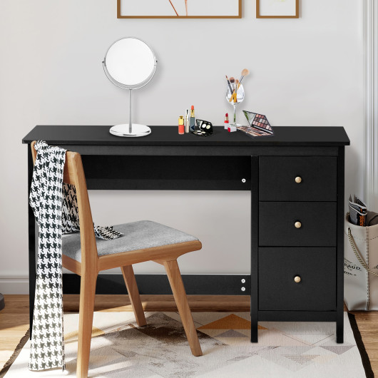 Ergonomic Computer Desk with Spacious Tabletop and 3 Storage Drawers