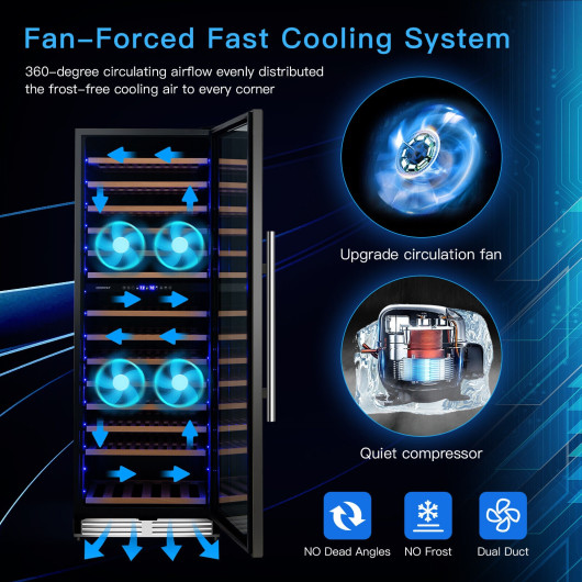 Dual Zone Wine Cooler Refrigerator with Temperature Control (154 Bottles) - Image 5