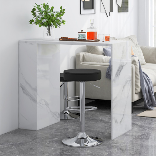 Adjustable Swivel Bar Stool with PU Leather and Footrest (1)