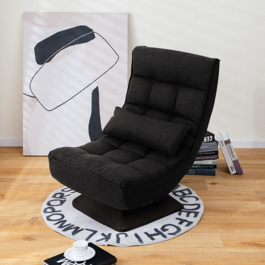 Adjustable Swivel Floor Chair with Massage Pillow and Lumbar Support