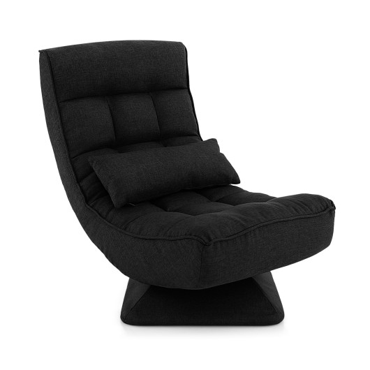 Adjustable Swivel Floor Chair with Massage Pillow and Lumbar Support