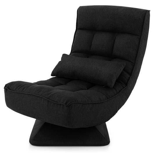 Adjustable Swivel Floor Chair with Massage Pillow and Lumbar Support