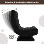 Adjustable Swivel Floor Chair with Massage Pillow and Lumbar Support