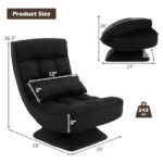Adjustable Swivel Floor Chair with Massage Pillow and Lumbar Support