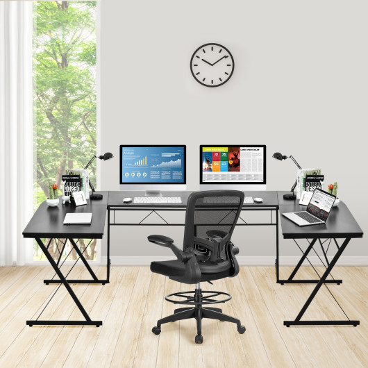L-Shaped Corner Desk with Spacious Workspace and Sturdy Frame - Image 6