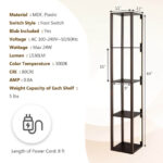 64 Inch Modern Floor Lamp with Shelves and Dimmable LED Bulbs