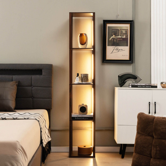 64 Inch Modern Floor Lamp with Shelves and Dimmable LED Bulbs - Image 14