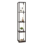 64 Inch Modern Floor Lamp with Shelves and Dimmable LED Bulbs