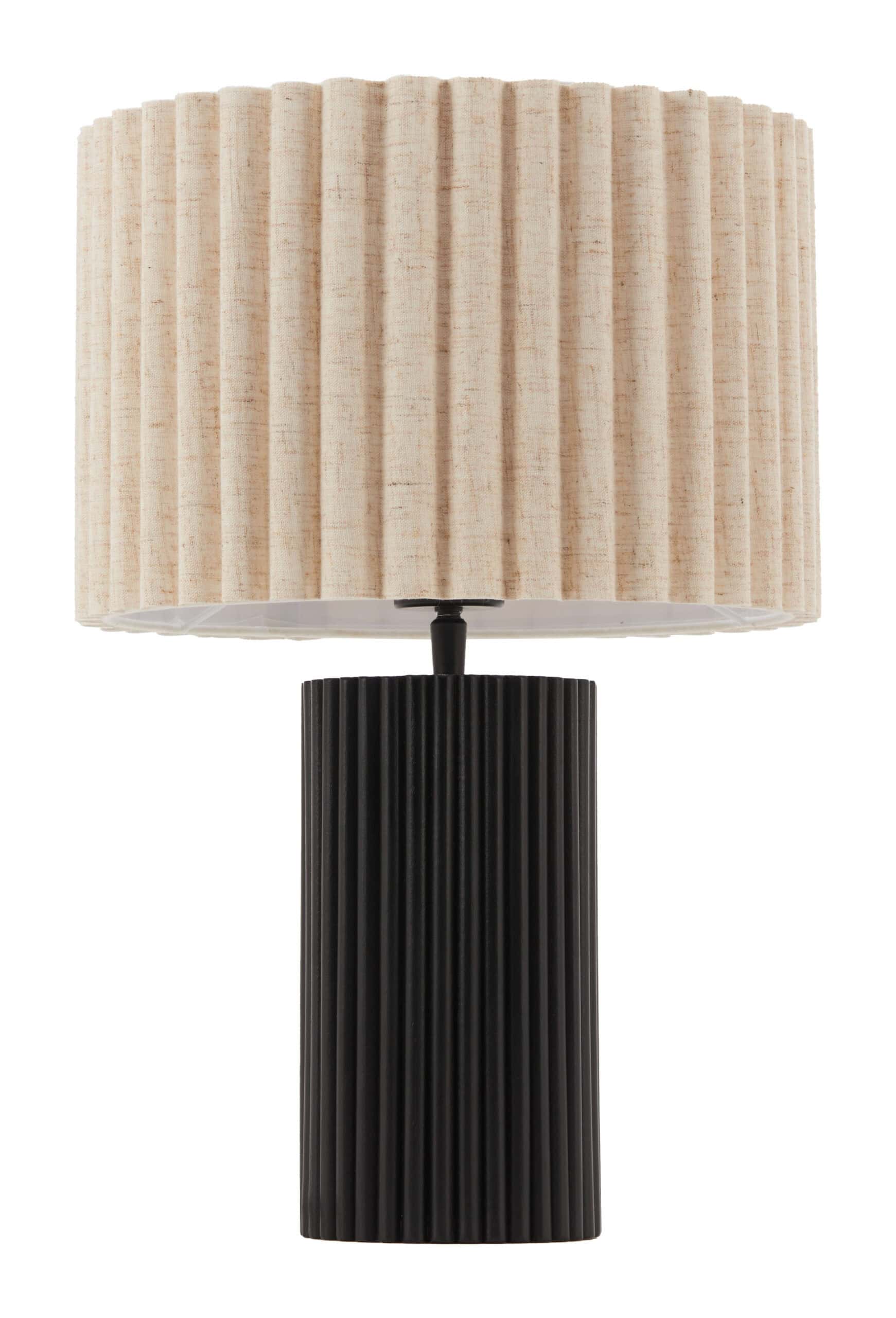 Beige & Black Modern Aurora Table Lamp with Steel Base