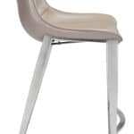 Brown Faux Leather Counter Stool with Stainless Steel Legs (Set of 2)