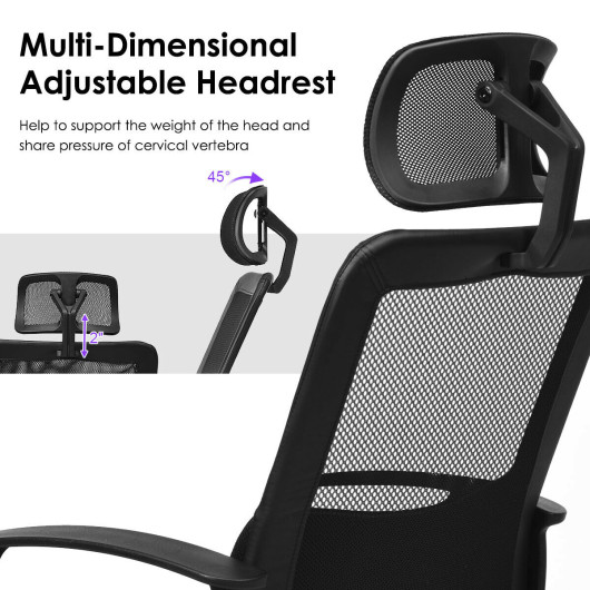 Ergonomic High Back Mesh Office Chair with Adjustable Headrest - Image 5