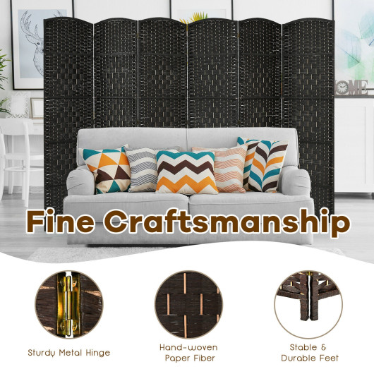6.5 Ft Tall 6-Panel Folding Room Divider Screen