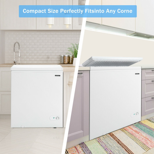 Compact 5 Cu.ft Chest Freezer with 3 Storage Baskets White - Image 2