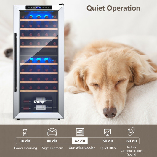 Dual Zone Wine Cooler Refrigerator with 8 Shelves (43 Bottles) - Image 7