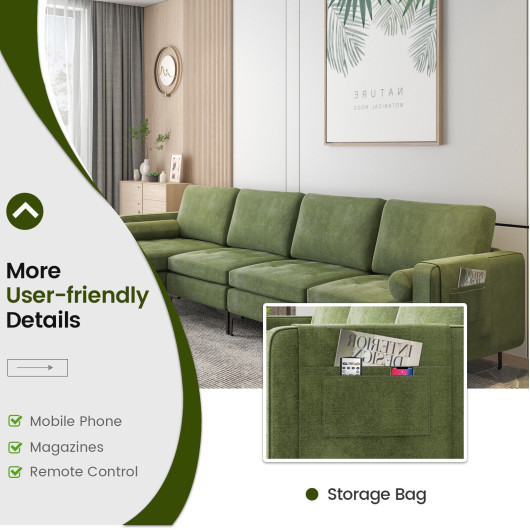 Modular L Shaped Sectional Sofa with Storage and USB Ports