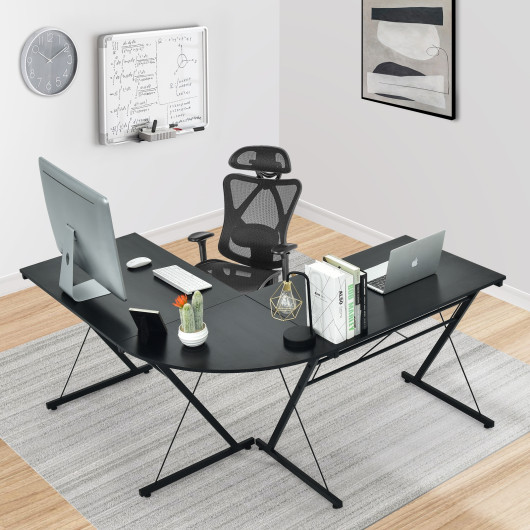 L-Shaped Corner Desk with Spacious Workspace and Sturdy Frame - Image 7