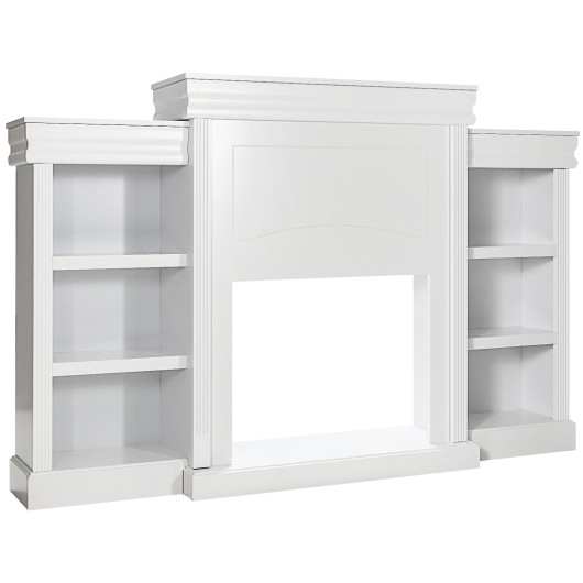 70 Inch Fireplace Media Console with Shelves and Bookcase - Image 10