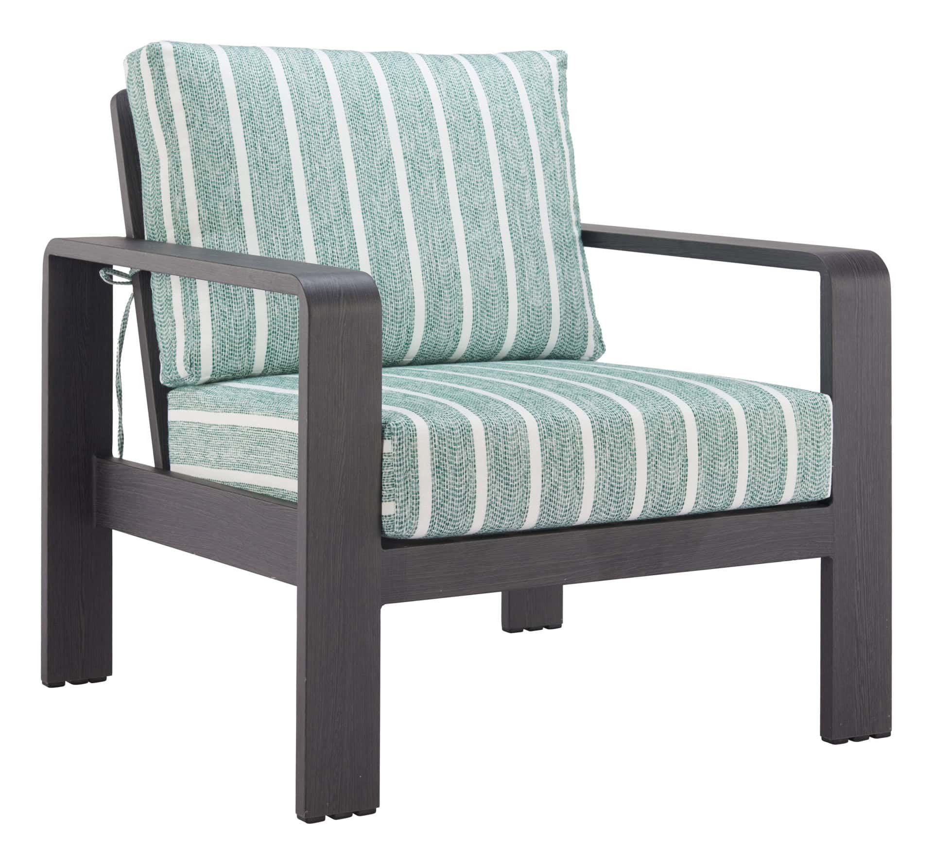 Modern Green Outdoor Armchair with Weather-Resistant Aluminum Frame