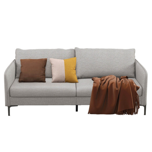 Modern Gray 76 Inch Loveseat Sofa with Metal Legs