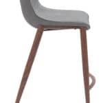Slate Gray Barstool with Walnut Finish and Footrest (Set of 2)