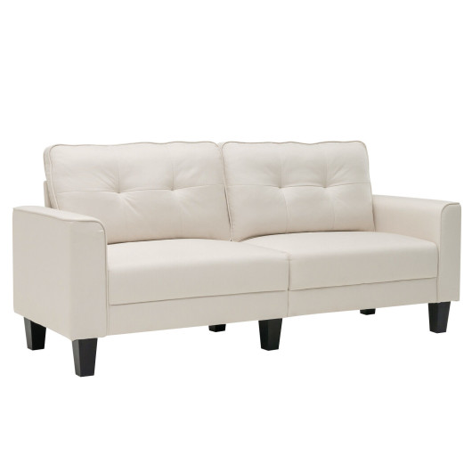 Beige 79.5 Inch Loveseat Sofa with Removable Back Cushions
