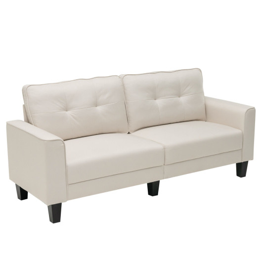 Beige 79.5 Inch Loveseat Sofa with Removable Back Cushions