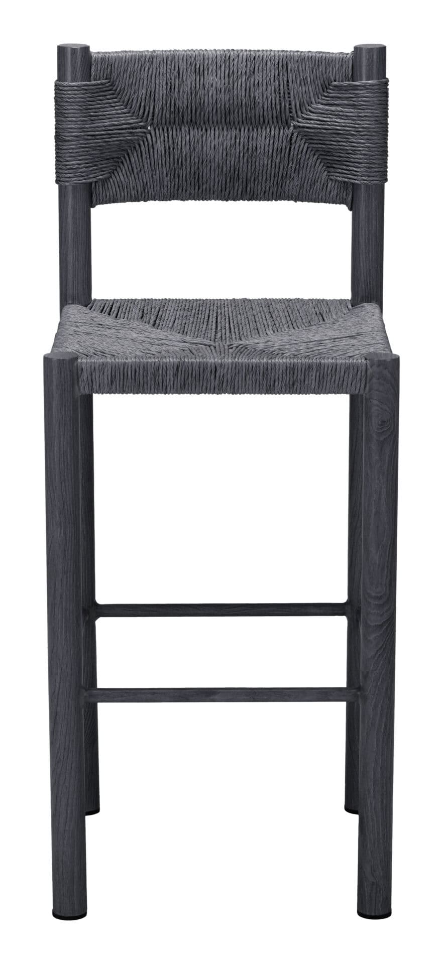 Modern Black Aluminum Barstool for Outdoor Spaces (Set of 2) - Image 5