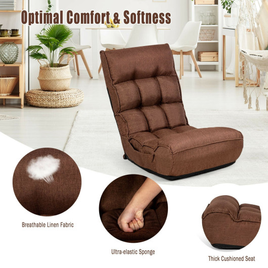 Adjustable Folding Floor Chair with 4 Reclining Positions