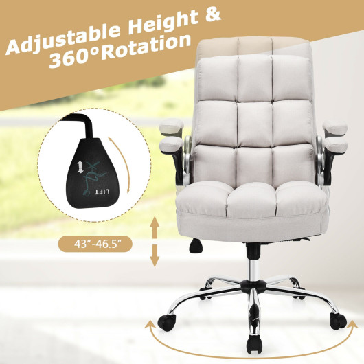 Ergonomic High Back Swivel Office Chair with Flip-up Arms