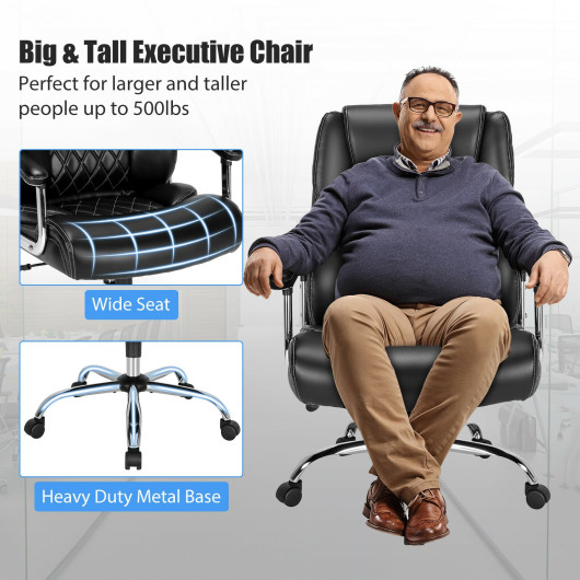 Big and Tall Adjustable Office Chair with Metal Base