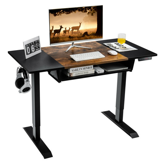 Adjustable 48 Inch Standing Desk with Keyboard Tray and Memory - Image 3