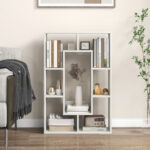 7-Cube Geometric Bookshelf Modern Open Storage and Display Unit