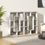 7-Cube Geometric Bookshelf Modern Open Storage and Display Unit