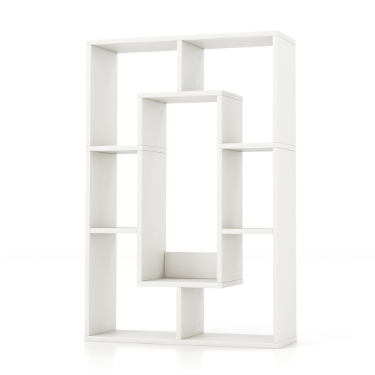 7-Cube Geometric Bookshelf Modern Open Storage and Display Unit - Image 4