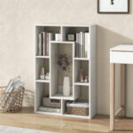 7-Cube Geometric Bookshelf Modern Open Storage and Display Unit