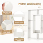 7-Cube Geometric Bookshelf Modern Open Storage and Display Unit