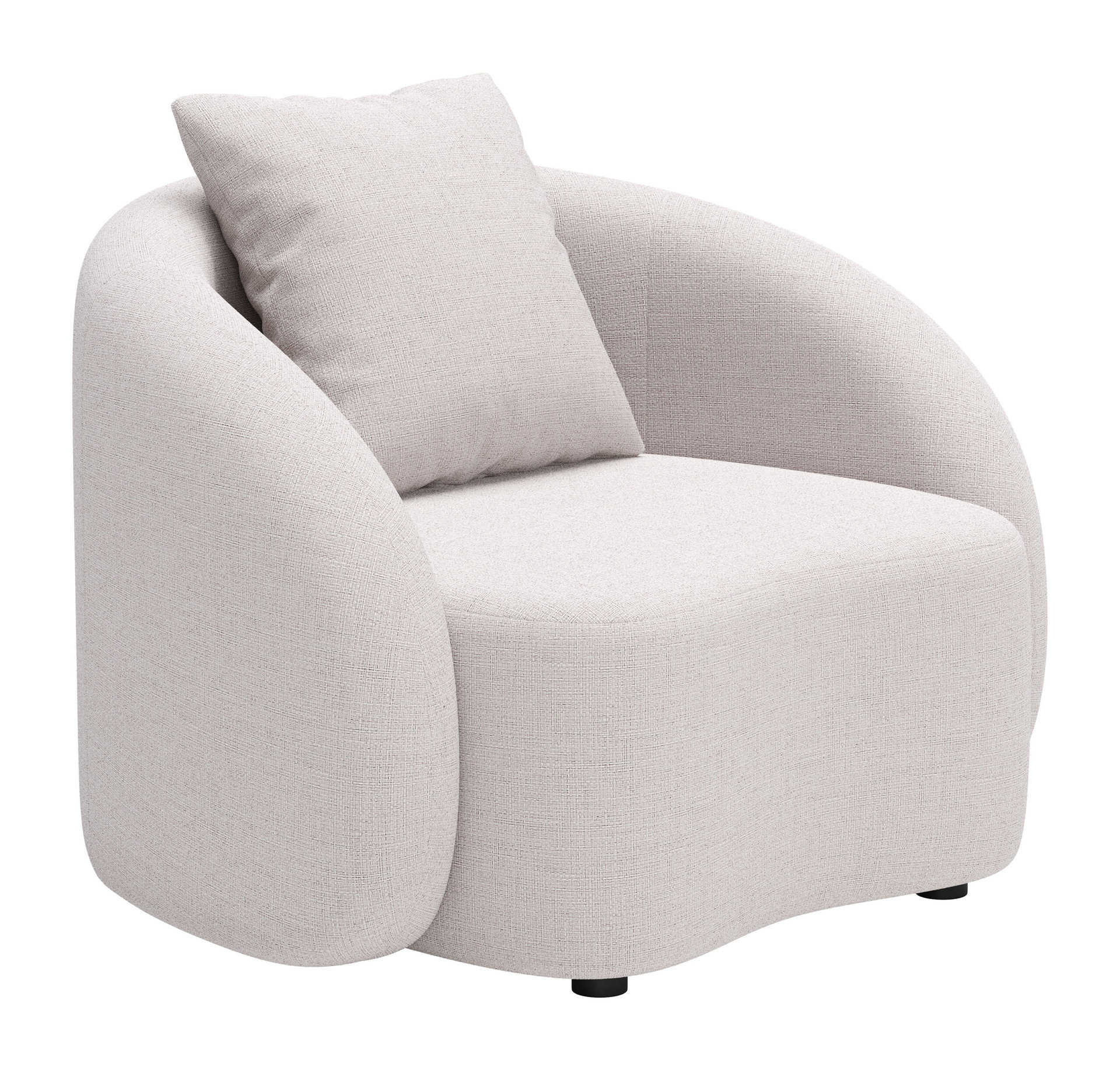 Beige Outdoor Accent Chair With Durable Aluminum Frame
