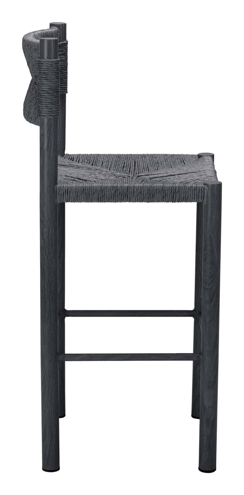 Modern Black Aluminum Barstool for Outdoor Spaces (Set of 2) - Image 4