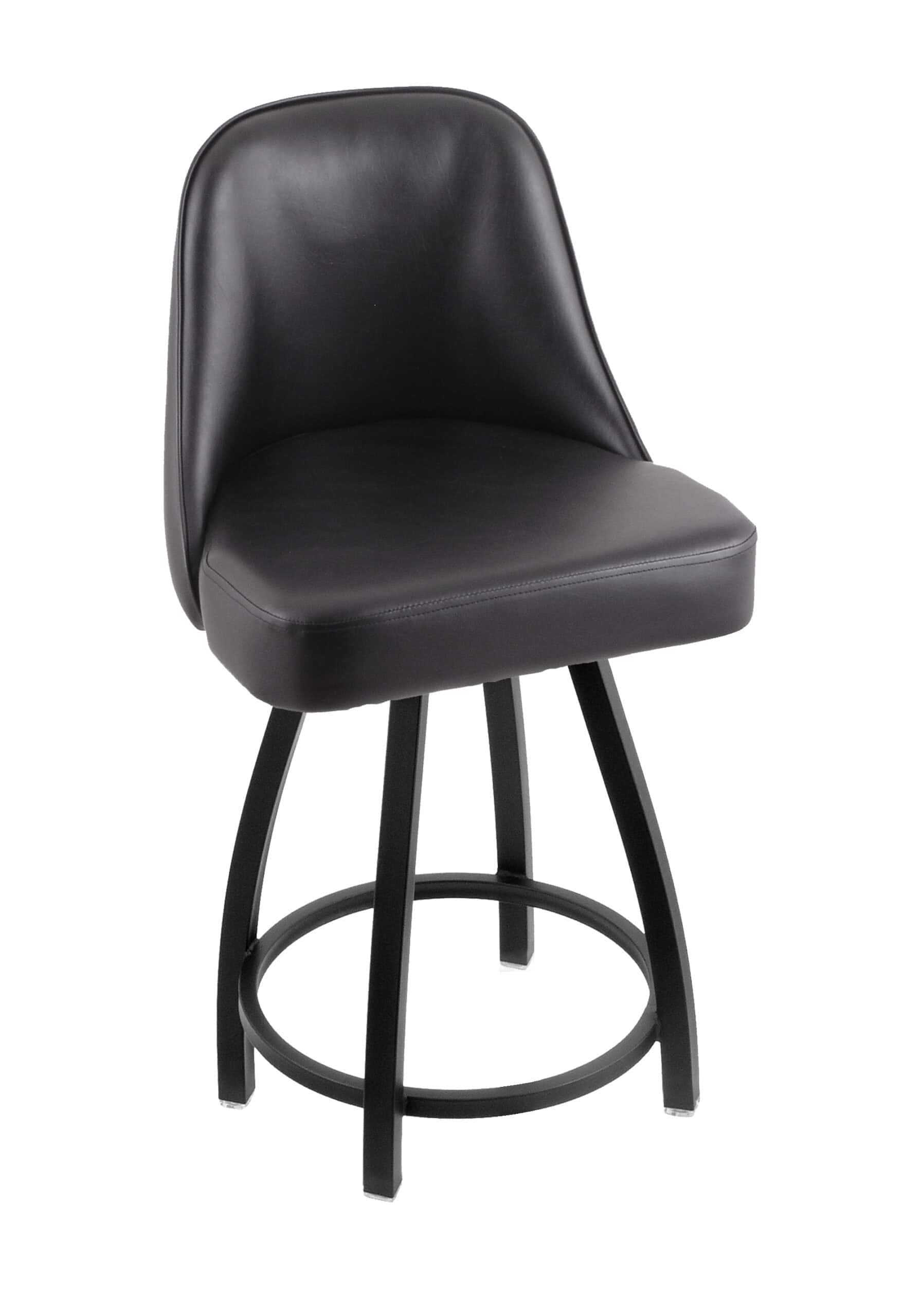 Indian Motorcycle 25-Inch Swivel Counter Stool w/ Black Wrinkle Finish, Padded Back, 4-Inch Cushion Seat