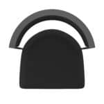 36-Inch Steel Swivel Bar Stool with Pewter Finish, Black Vinyl 2.5-Inch Cushion Seat, Low Curved Padded Back, and Single-Ring Base