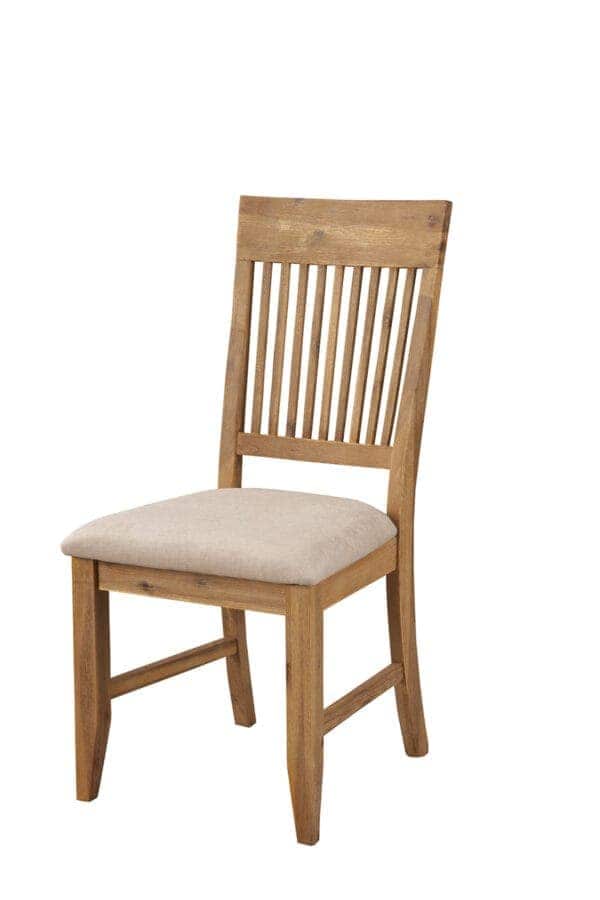 Farmhouse Acacia Side Chair Iron Brush Antique Natural (Set of 2)