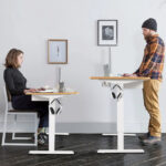 Adjustable Sit to Stand Desk with USB Port Natural