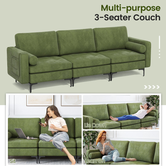 Modular L-Shaped Sectional Sofa with Storage and USB Ports